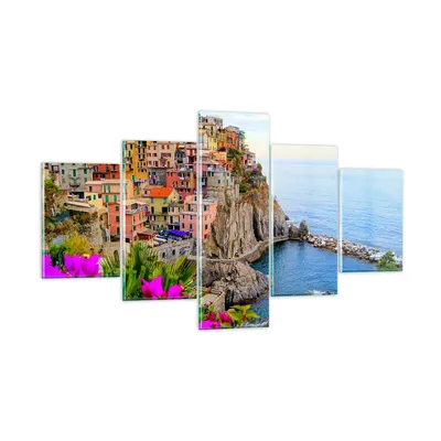 Produktbild von Bilder auf glas - Italien küste felsen landschaft - 125x70cm - Glasbilder - Wandbilder - Kunstdruck - zum Aufhängen bereit - Wanddekoration aus Glas - Glas Bilder - Wandbild auf Glas - GEA125x70-2684
