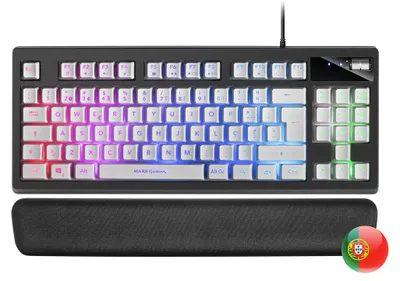 Produktbild von Mars Gaming MKAXWPT, Volle Größe (100%), Kabelgebunden, USB, Membran Key Switch, RGB-LED, Schwarz, Weiß