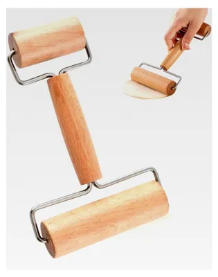 Produktbild von Teigroller aus Holz, klein und mittelgroß, für das mühelose Ausrollen von Teigen für Pizza, Desserts und Knödel