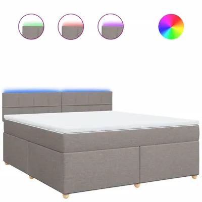 Produktbild von Boxspringbett mit Matratze Taupe 180x200 cm Stoff