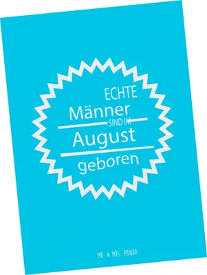Produktbild von Mr. & Mrs. Panda Postkarte August - Geschenk, Postkarten, bildkarte, Ansichtskarte, Ansichtskarten, Grußkarte