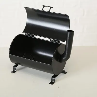 Produktbild von Metallischer Aschenbecher - Aschenbecher Raucher 20 x 10 cm - Geschenkidee für Raucher - Schwarz