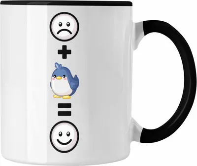 Produktbild von Trendation - Vogel Tasse Geschenk für Vogel Liebhaber  :( + Vogel = :) Lustige Geschenkidee Geburtstag (Schwarz)