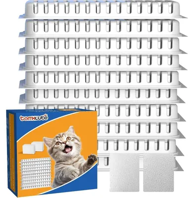 Obrázek produktu pro Sada náhradních filtrů pro kočičí fontánky, 10 kusů filtrů a 2 houbičky, určená pro nerezové fontánky o objemu 3,2 litru
