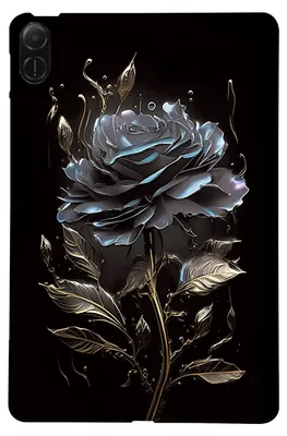 Image de Étui de protection en TPU pour tablette Honor Pad X8a 11 pouces, motif « Rose noire »
