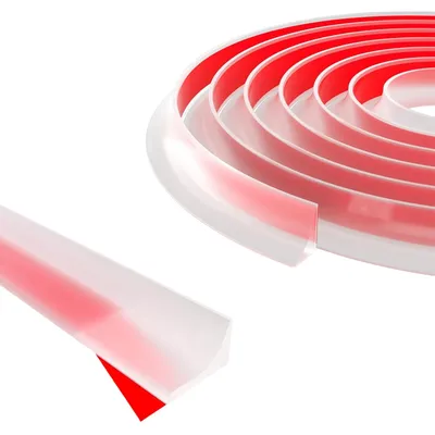 Produktbild von Dusch-Schwallschutzleiste - Selbstklebend aus Silikon - Wasserstopper für Dusche, Küche und Waschbecken - Transparent