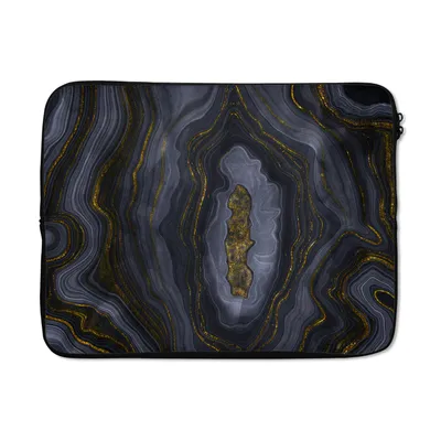 Produktbild von MuchoWow® Laptop Hülle 15 Zoll Geode - Achat - Schwarz & Gold Laptoptasche - Laptoptasche - Sleeve - Rundum-Schutz