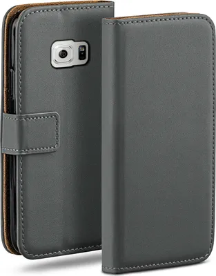 Produktbild von moex® Book Case kompatibel mit Samsung Galaxy S6 - Hülle 360 Grad klappbar, Dunkelgrau