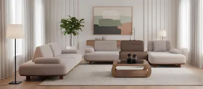 Produktbild von Modernes L-förmiges Sofa mit 3-Sitzer Sofa für stilvolle Wohnzimmer