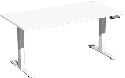 Zdjęcie produktu dla Elektryczny stół podnoszony z regulacją wysokości, 1600x800x730-1230, biały/biały