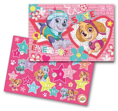 Produktbild von Paw Patrol Girl Skye und Everest 2 in 1 Kinder-Puzzle Puzzle-Spiel mit 50 Teilen