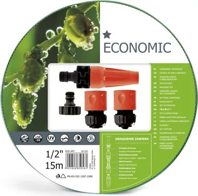Zdjęcie produktu dla Zestaw węży ECONOMIC 1/2" 15 m + akcesoria