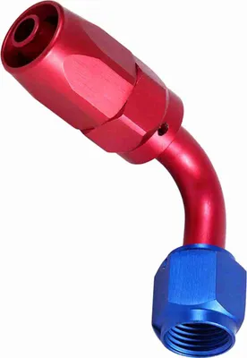 Produktbild von Kraftstoffleitungs-Schlauchende AN6, drehbarer männlicher Anschlussadapter, 90 °, blau-rot, für Racing Öl/Kraftstoffleitung