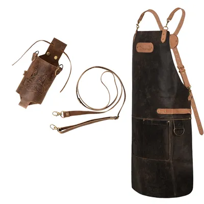 Produktbild von SET BUTCHER Crackerleder Grill Koch & Küchen Schürze + Holly Holster