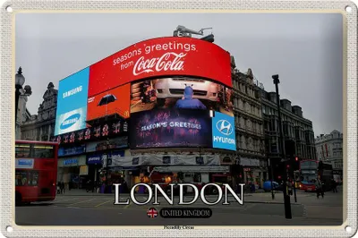 Produktbild von Blechschild Städte London Piccadilly Circus UK England 30x20cm