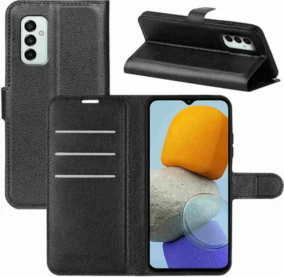 Image de Étui pour téléphone portable Samsung Galaxy M13 4G / M23 5G, noir, en simili cuir