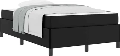 Image de Cadre de lit avec matelas Noir 120 x 190 cm tissu