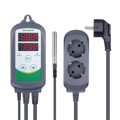 Immagine prodotto di Regolatore di temperatura digitale, doppia uscita a relè, allarmi di alta e bassa temperatura, Presa UE
