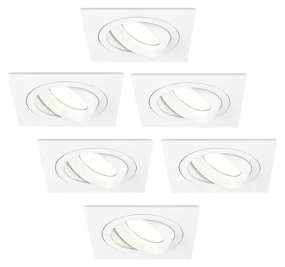 Produktbild von Ledvion 6er Set LED Einbaustrahler Weiss 3W dimmbar Neutralweiss