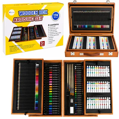 Produktbild von Großes Kunstset im Koffer zum Malen und Zeichnen, 174-tlg.