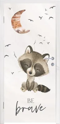 Produktbild von MuchoWow® Türtapete Selbstklebende Türfolie Aquarell - Sei mutig - Zitate - Kinder - Jungen - Mädchen 80x205 cm Türposter Türaufkleber Klebefolie Türklebefolie - Fototapete - XXL-Aufklebern