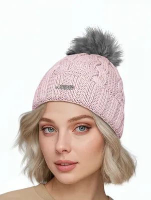 Imagen del producto de Gorro de lana de Damen, diseño trenzado, forro de flecce, gorro con pompón, gorro estilo "poodle", gorro de invierno, accesorios, colección otoño-invierno, modelo 2213, marca Neverless®