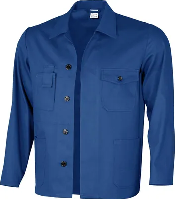 Produktbild von Qualitex Arbeitsjacke - lange basic Werkstattjacke -BW 240 g - waschbar, aus reiner Baumwolle - in Farbe: kornblau - Herren: 50 - Damen: 44