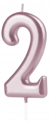 Produktbild von PartyPal Kerze Ziffer 2 Roségold Geburtstagsdeko