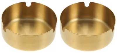 Productafbeelding van Decoratieve asbakken - Vintage design - Voor sigaretten - Goudkleurig - 2 stuks