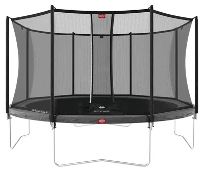 Produktbild von BERG Trampolin Favorit Regular 380 + Sicherheitsnetz Comfort Stahlrahmen Grau
