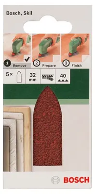 Produktbild von Schleifblatt-Set für Deltaschleifer, Adapter K=40, 5-tlg.
