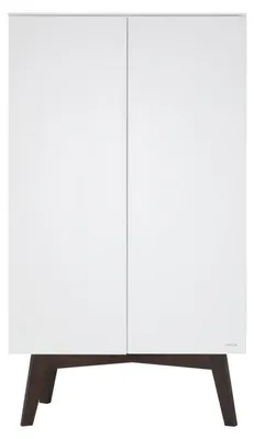 Produktbild von Kidsmill Sixties Kleiderschrank 2-türig Mattweiß / Walnuss