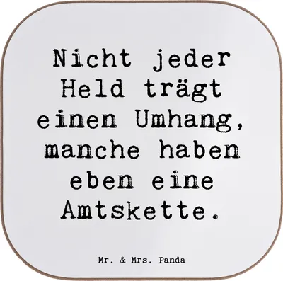 Produktbild von Mr. & Mrs. Panda Untersetzer Glas Spruch Bürgermeister Held - Weiß - Geschenk, Berufsprodukte, Gemeindeleiter, Gemeinde, personalisierte Geschenke, Coaster, Wertschätzung