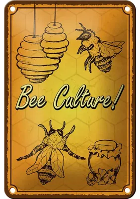 Produktbild von Blechschild Spruch 12x18cm Bee culture Biene Honig Imkerei