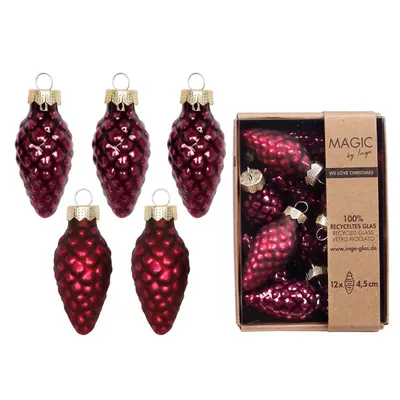 Produktbild von Christbaumschmuck Zapfen 4,5cm Glas 12 Stück - Smooth Port
