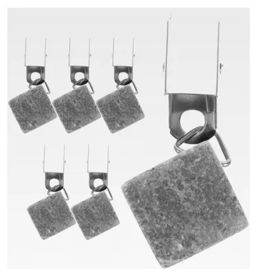 Produktbild von 6 Stück Kompakte Tischdeckenbeschwerer aus Naturstein mit Metallclip für den Außenbereich