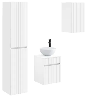 Immagine prodotto di Set di mobili da bagno, 3 pezzi, bianco, 33 x 34,5 x 160 cm