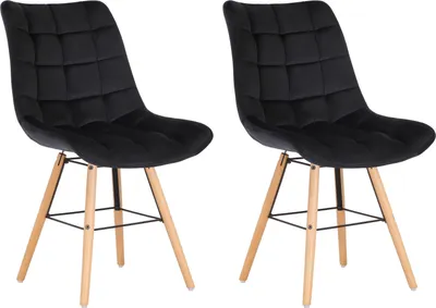 Produktbild von 2er Set Stühle HLO-CP30 Samt  schwarz