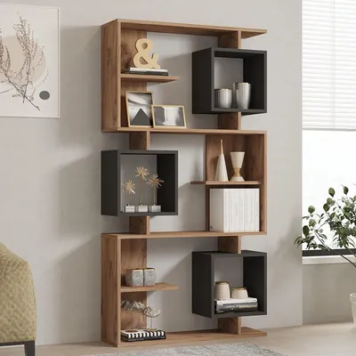 Immagine prodotto di Cergnago - Libreria, 90x25x172h cm Marrone Rovere, 8 Ripiani