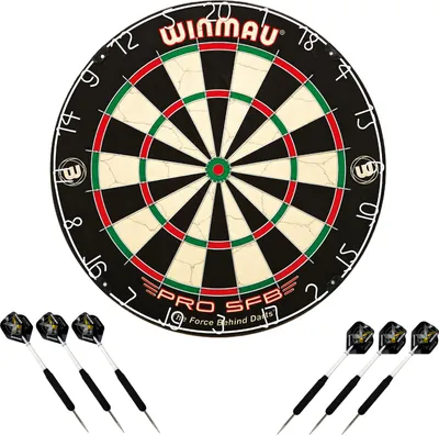 Immagine prodotto di Winmau Dartboard PRO-SFB in un set che comprende 2 set di Winmau Steeldarts