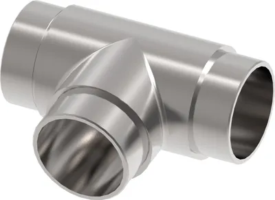 Produktbild von SELLON24 Edelstahl T-Stück Steckfitting Ø 42,4 x 2 V2A Fitting Verbinder gerade Geländer 0307.242