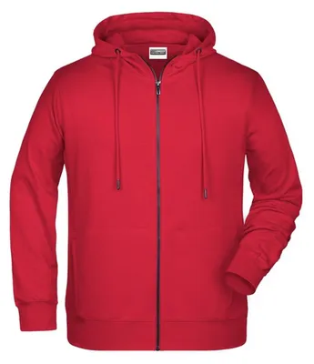 Immagine prodotto di James and Nicholson - Felpa con cappuccio e zip integrale da uomo LT5897 (L) (rosso)