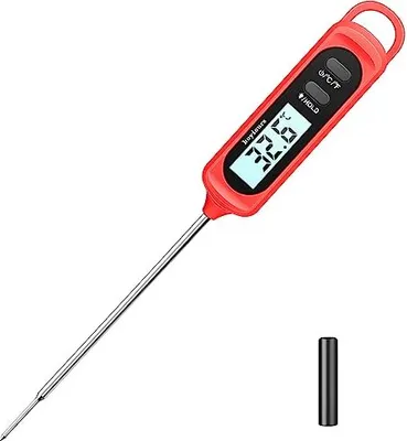 Produktbild von Grillthermometer Digital, hoyiours Fleischthermometer 3s Sofortablesung, Kochthermometer Bratenthermometer mit Langem Sonden, Eingebauter Magnet,