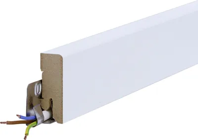 Produktbild von B.S. Bauprogramm Clip-Sockelleiste 250 cm 50 x 18 mm Blütenweiß