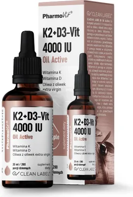 Produktbild von Pharmovit Vitamin K2+D3-Vit 4000 IU 30 ml Tropfen Knochen Immunität
