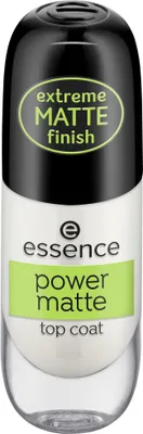 Produktbild von Essence Power Matte, 8 ml, Weiß, Ausblasschutz, Schnell trocknend, Mattierend, Matt, Unisex, Pinsel