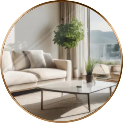Produktbild von CLP Wandspiegel Elsie rund in 4 Größen, für Wohnzimmer, Schlafzimmer oder Bad gold matt Größe L