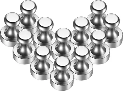 Produktbild von 12 Stück Neodym Magnete mit Aufbewahrungs Box, Klein N52 Magnete für Magnettafel, Whiteboard, Pinnwand - 12 x 16mm Mini Magnete