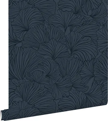 Zdjęcie produktu dla ESTAhome Tapeta liście miłorzębu ciemnoniebieskim 53 cm x 10.05 m