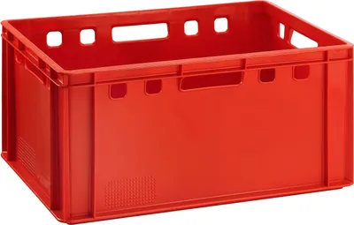 Image de Eurofleischkiste, caisse de stockage, caisse de transport norme E3, couleur rouge (1xE3 rouge)